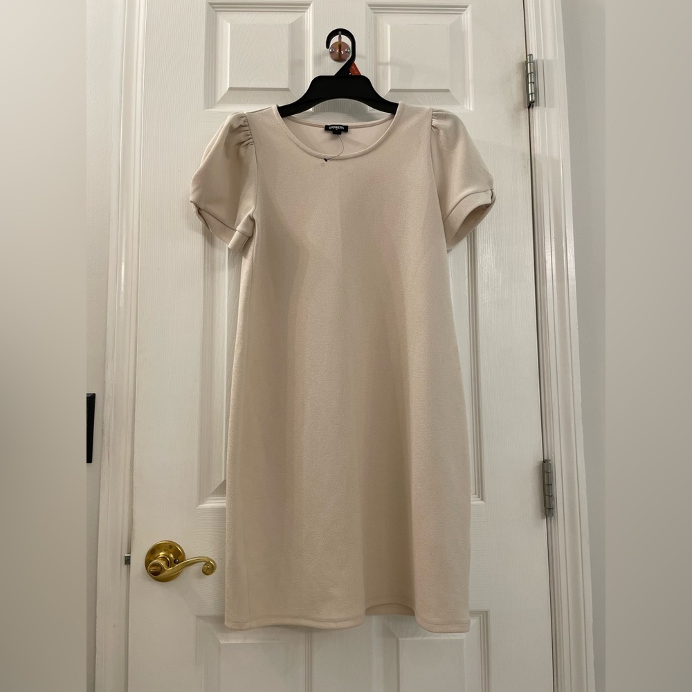NWOT Express Cream Puff Sleeve Dress Sz S
